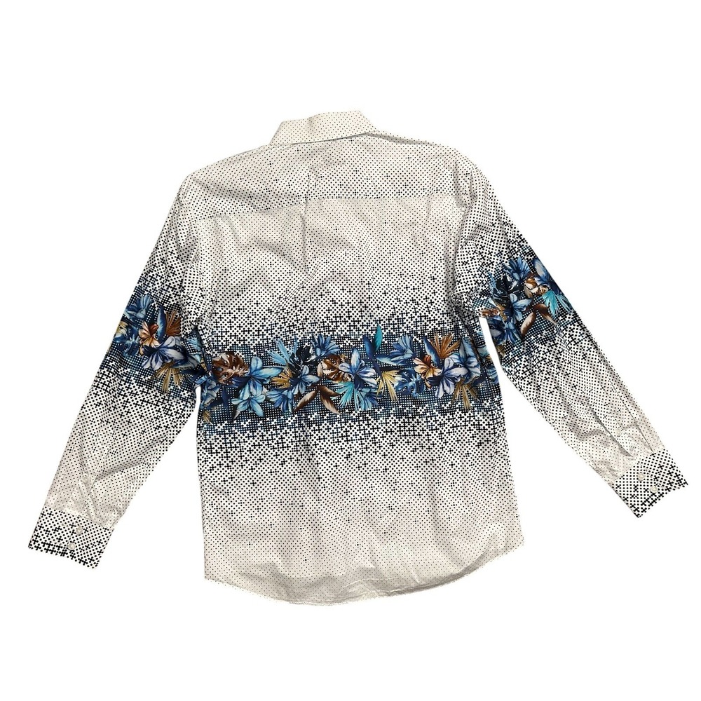 Bertigo Men's Floral & Polka Dot Long Sleeve Button-Up White Shirt Size M‎ - Picture 8 of 9